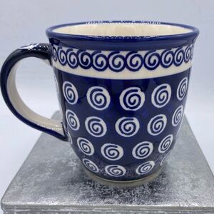 Polish Pottery Mug Handcrafted Boleslawiec Stoneware  Poland Zaklady Ceramiczne